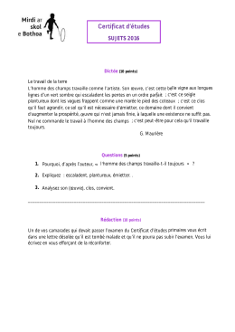 Epreuves et corrigés certificat d`études 2016