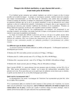 Dangers des déchets nucléaires, ce que chacun doit