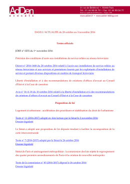 DANS L`ACTUALITE du 28 octobre au 3 novembre 2016 Textes
