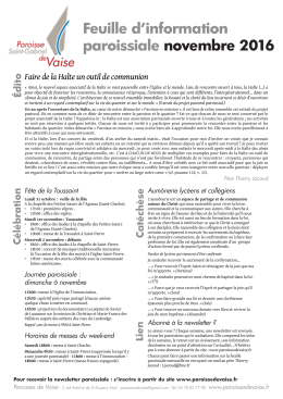 Feuille d`information paroissiale novembre 2016