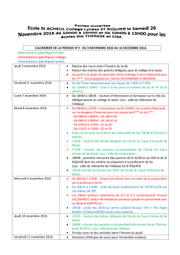 Informations spécifiques lycées. - Saint