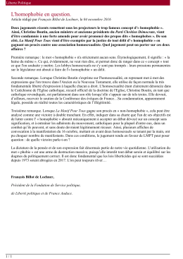 L`homophobie en question.