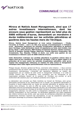 Mirova et Natixis Asset Management, ainsi que 17 autres