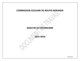 commission scolaire de rouyn-noranda analyse du secondaire 2015