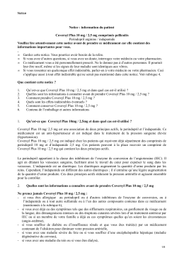 Notice : information du patient Coversyl Plus 10 mg / 2,5 mg