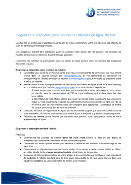 guide de participation - International Baccalaureate