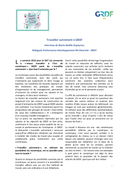 Travailler autrement &agrave; GRDF