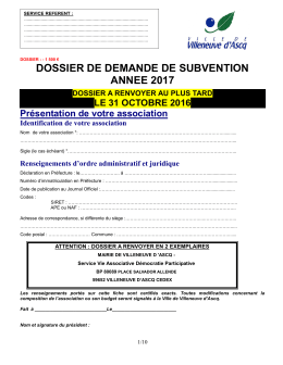 dossier de demande de subvention annee 2017