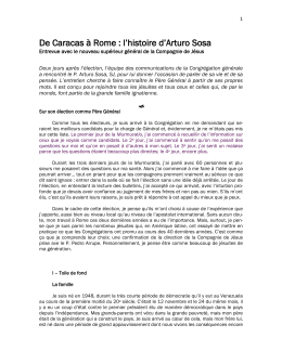 De Caracas &agrave; Rome : l`histoire d`Arturo Sosa