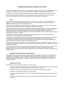 Conditions générales de prestation de services