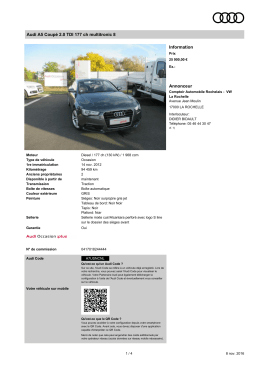 Audi A5 Coupé 2.0 TDI 177 ch multitronic 8 Information Annonceur