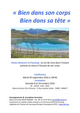 &laquo; Bien dans son corps Bien dans sa t&ecirc;te &raquo;