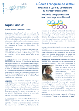 Aqua Fascia - Ecole Fran&ccedil;aise de Watsu