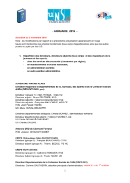 1. ANNUAIRE 2016 site du SEJS