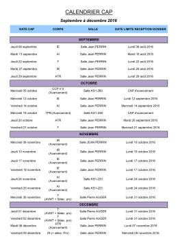 Calendrier des CAP
