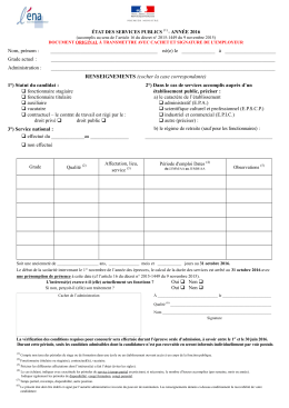 RENSEIGNEMENTS (cocher la case correspondante)