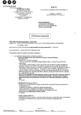 assurance d&eacute;cennale Cl&eacute;d&eacute;sols 2016