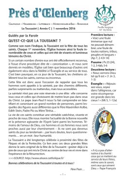 Feuille liturgique de la Toussaint (no 10/2016)