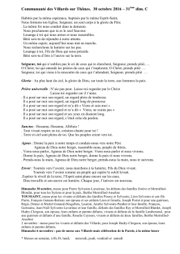 Info Les Villards sur Thônes du 31 octobre au 6