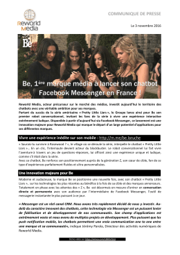 Be, 1ère marque média à lancer son chatbot