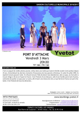 PORT D`ATTACHE Vendredi 3 Mars 20h30