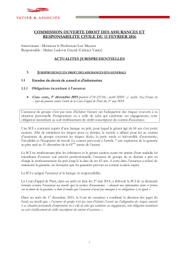 commission ouverte droit des assurances et responsabilite civile du