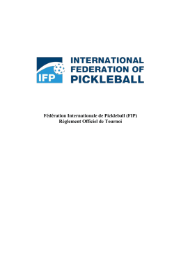 F&eacute;d&eacute;ration Internationale de Pickleball (FIP) R&egrave;glement Officiel de