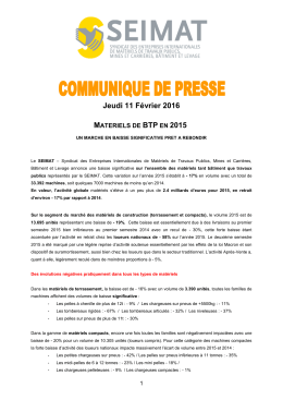 Lire le Communiqué de Presse 2016