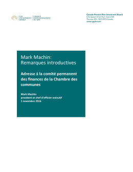 Commentaires de Mark Machin, Comit&eacute; permanent des finances de