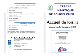 accueil de loisirs Toussaint 2016