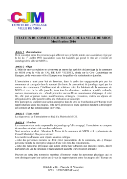 Les statuts du comit&eacute; de jumelage