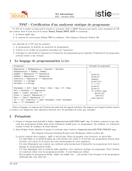 TP67 - Certification d`un analyseur statique de programme 1 Le