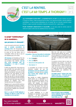 Tract TDS 5 - L`actualité démocrate et solidaire de Thorigny