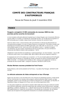 Revue de presse du 3 novembre