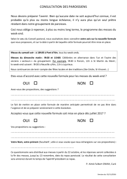 Consultattion des paroissiens - novembre 2016