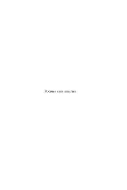 Po&egrave;mes sans amarres