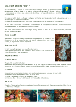 Dis, c`est quoi la "Bio"