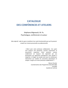 Catalogue des conférences