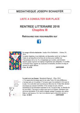 Liste &agrave; consulter ici