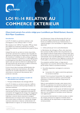 loi 91-14 relative au commerce exterieur