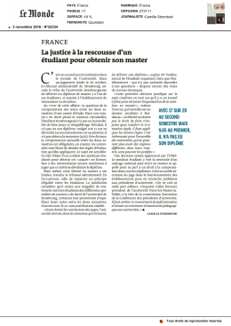 La justice à la rescousse d`un étudiant pour obtenir son master
