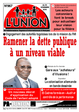 L`Union N&deg;967 - R&eacute;publique Togolaise