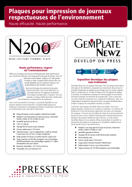 Plaques pour impression de journaux respectueuses de l