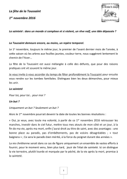 La fête de la Toussaint 1er novembre 2016 - Paroisse St