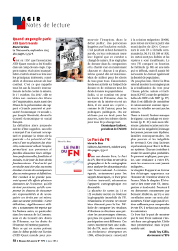 Notes de lecture AGIR - Ligue des droits de l`Homme