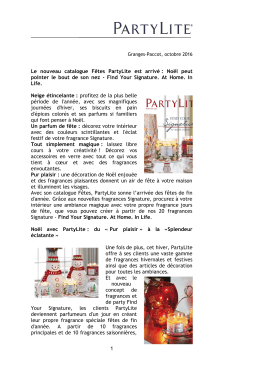 1 Le nouveau catalogue Fêtes PartyLite est arrivé : Noël peut