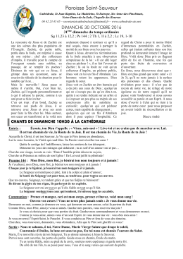 Feuille paroissiale du 31e dimanche du temps ordinaire.