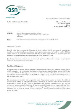 04/11/2016 Lettre de suite d`inspection Construction bâtiments