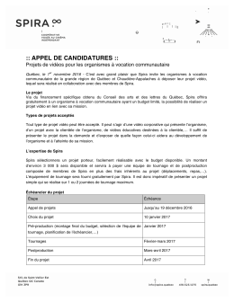 appel de candidatures