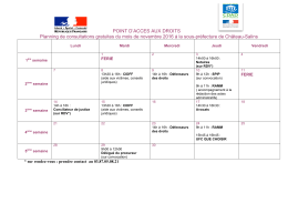 POINT D`ACCES AUX DROITS Planning de consultations gratuites